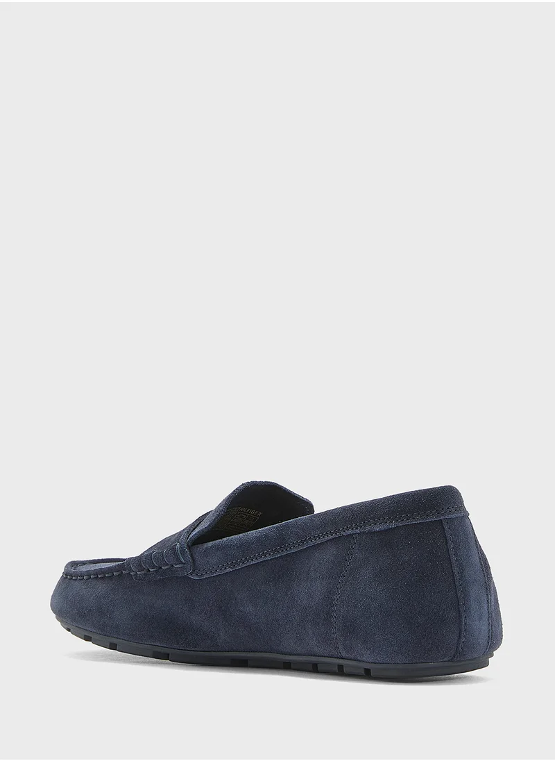 تومي هيلفيغر Flag Soft Suede Driver Loafers