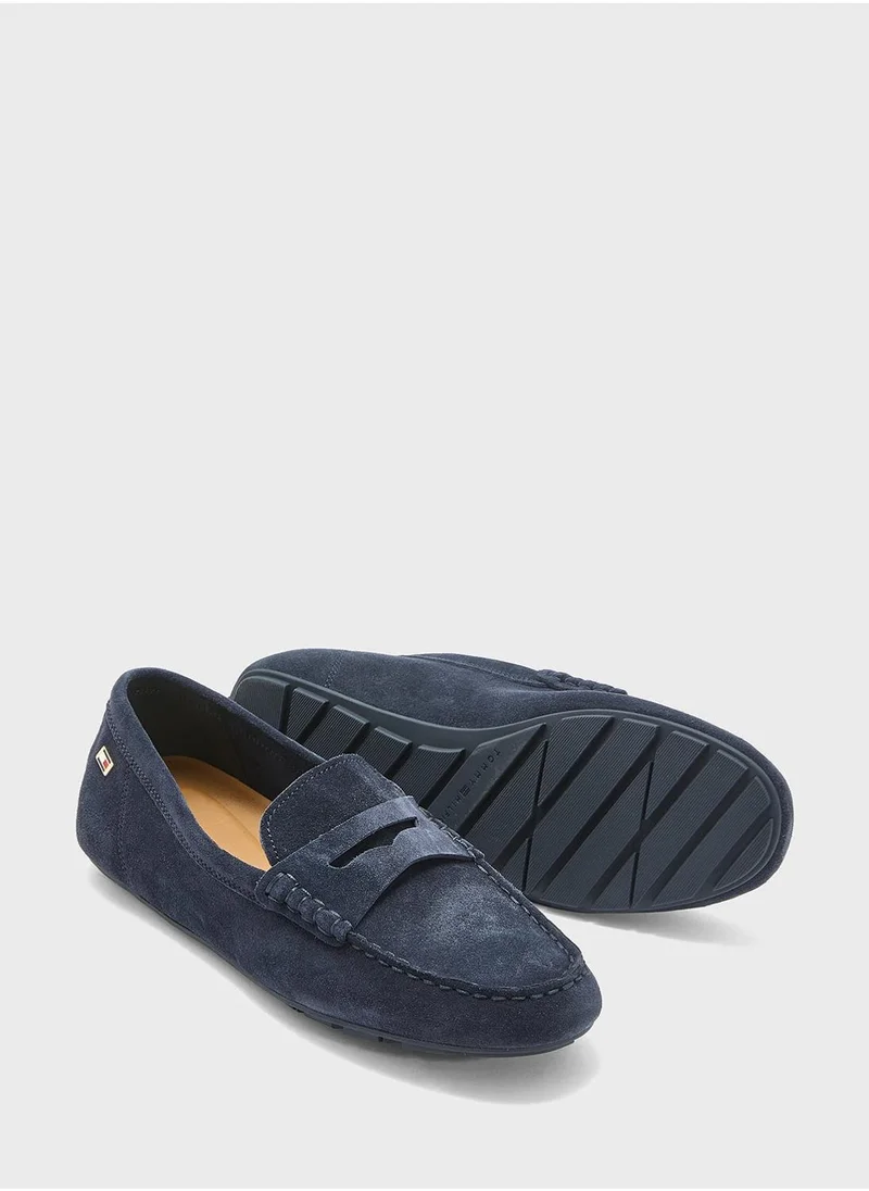 TOMMY HILFIGER Flag Soft Suede Driver Loafers