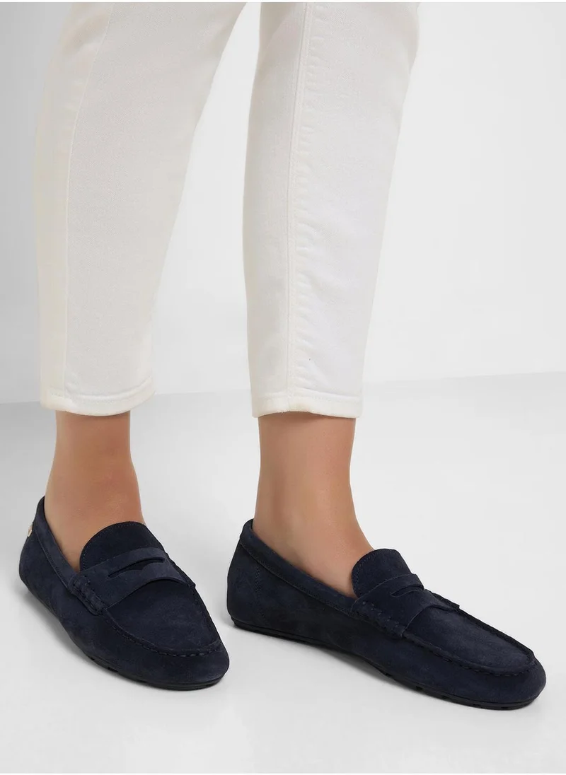 تومي هيلفيغر Flag Soft Suede Driver Loafers