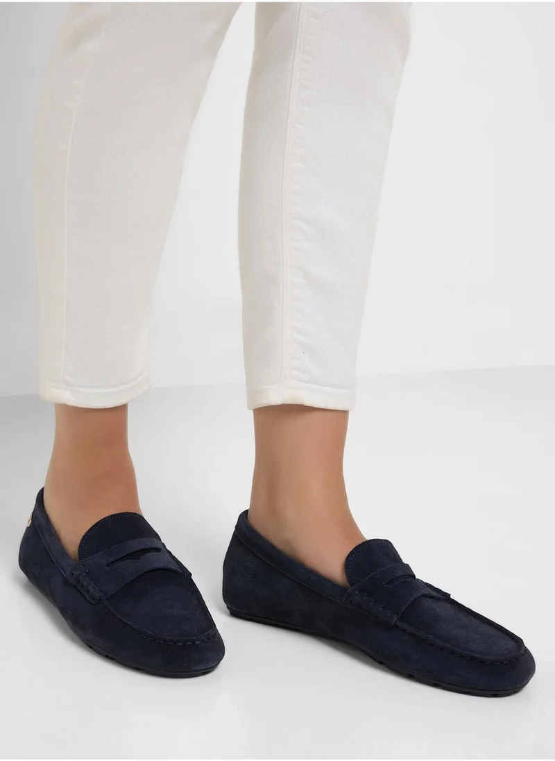 TOMMY HILFIGER Flag Soft Suede Driver Loafers
