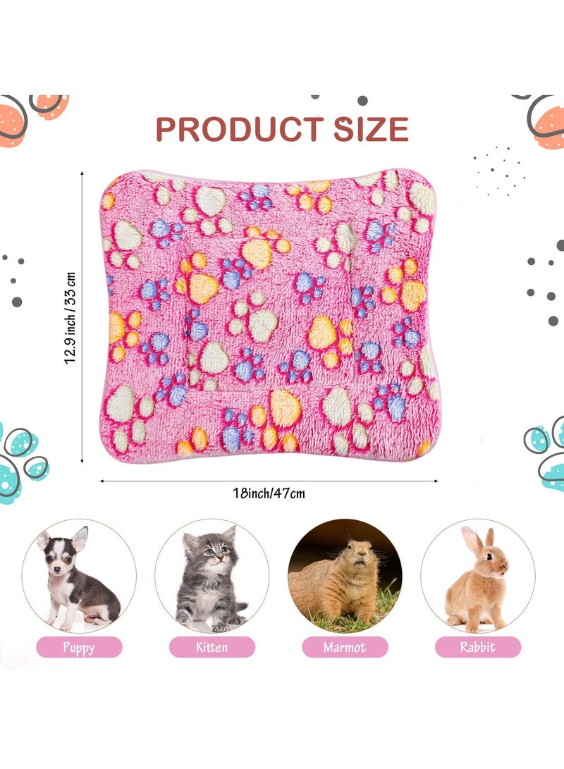 Cozy Fleece Pet Bed Mats for Dogs and Cats, 4 Pcs Thick and Washable Crate Pads, Cute Prints, 33 x 47 cm - Image 2