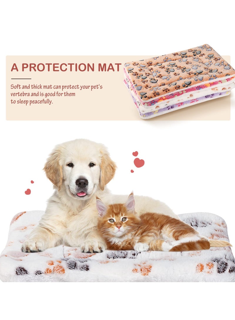 Cozy Fleece Pet Bed Mats for Dogs and Cats, 4 Pcs Thick and Washable Crate Pads, Cute Prints, 33 x 47 cm - Image 3