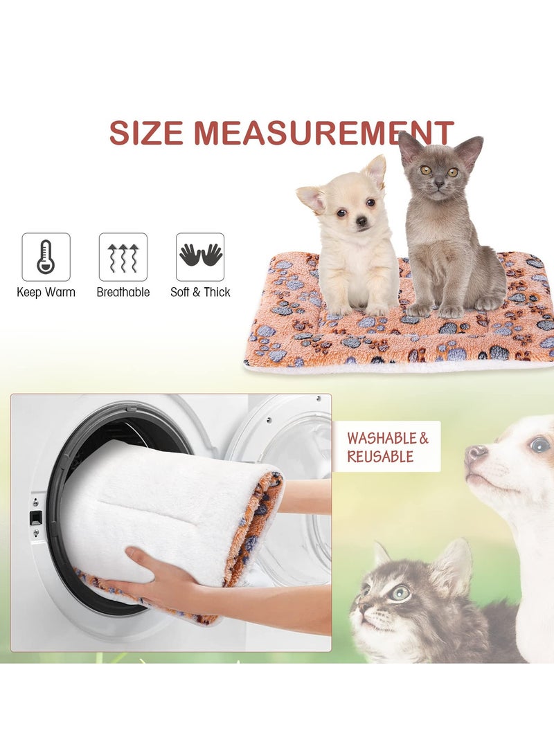 Cozy Fleece Pet Bed Mats for Dogs and Cats, 4 Pcs Thick and Washable Crate Pads, Cute Prints, 33 x 47 cm - Image 5