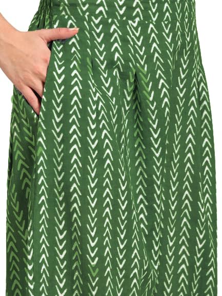 LookMark Women's Trendy Printed Cotton Blend Straight Kurta and Afghani Pant Set Perfect For Casual and Office Wear (AZ-LM-OG-KS2070 GREEN-XL) - Image 2