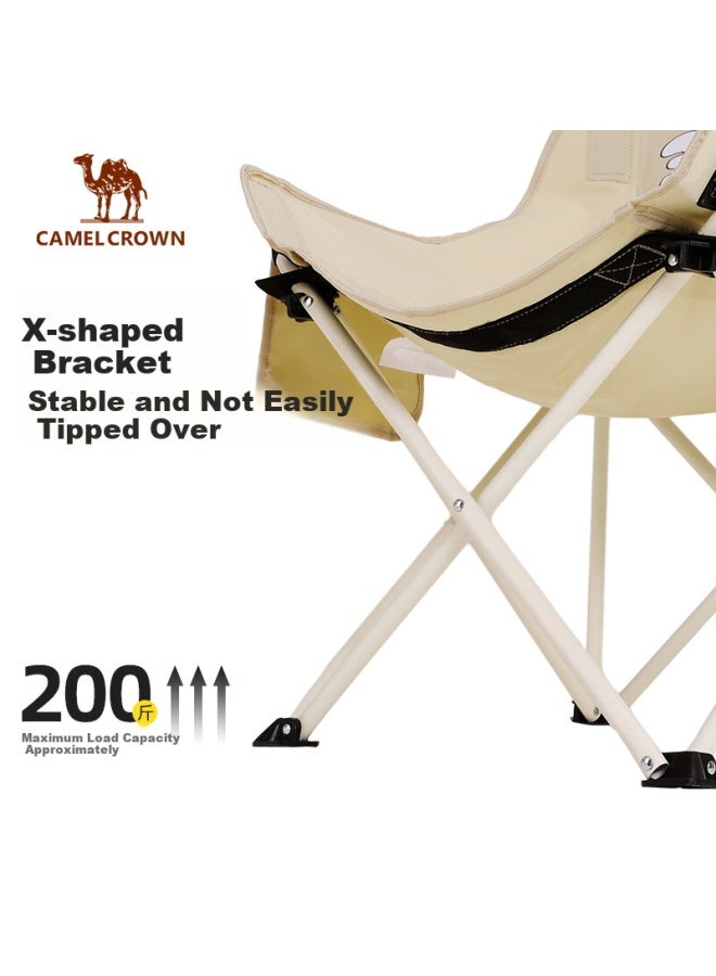CAMEL CROWN Camelcrown Outdoor Camping Folding Chair Fishing Art Sketch Beach Lounger Lazy Moon Chair 174bl03626 Winter Bamboo Green - Image 1