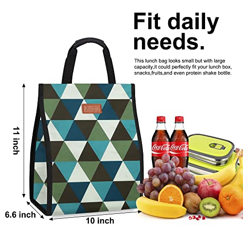 Femuar Lunch Bags for Women Insulated Reusable Lunch Tote with Internal Pocket, Lunch Tote bag for Work（Triangle） - Image 2