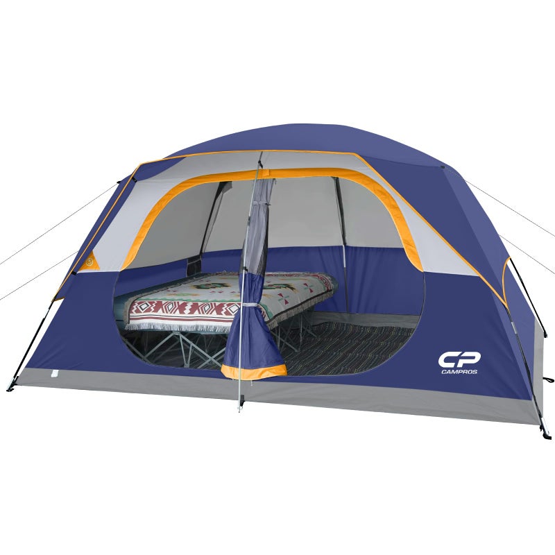 CAMPROS CP Tent 8 Person Camping Tents, Waterproof Windproof Family Dome Tent with Rainfly, Large Mesh Windows, Wider Door, Easy Setup, Portable with Carry Bag (Blue) - Image 1