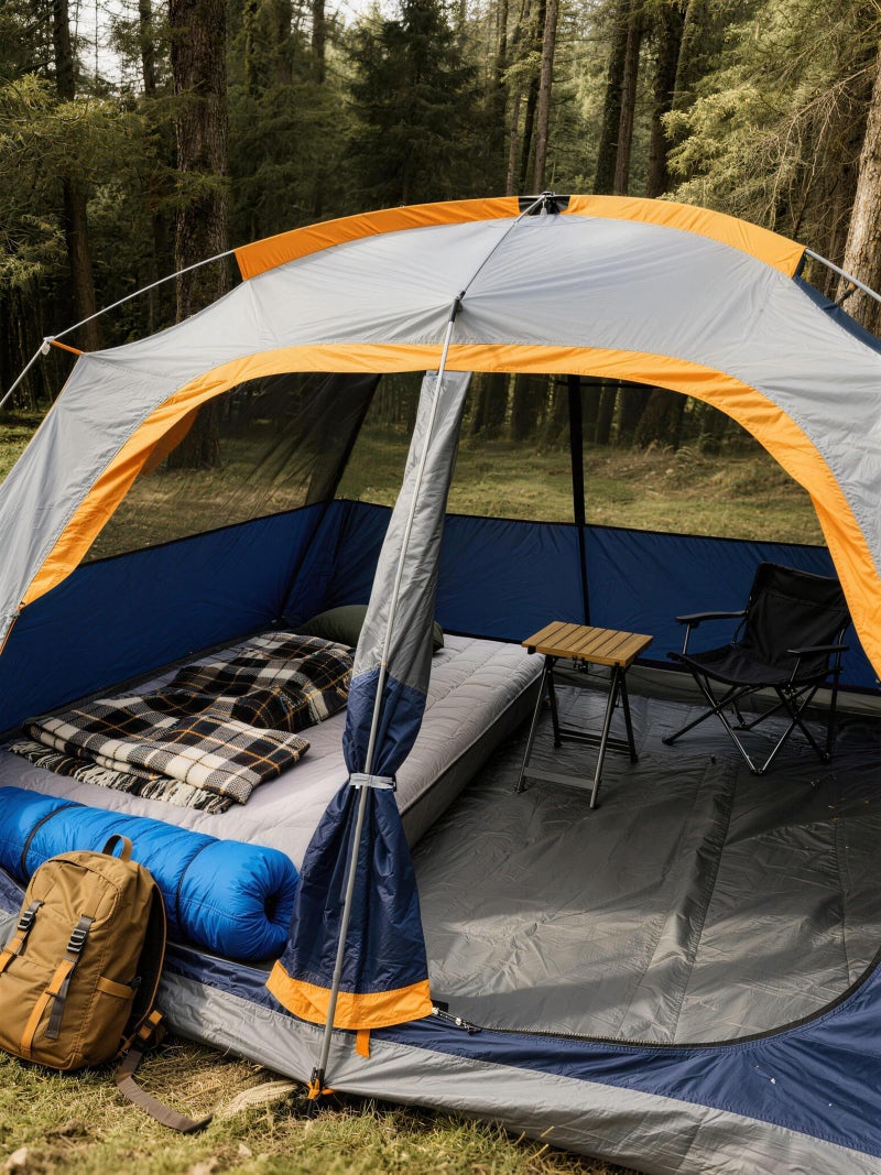 CAMPROS CP Tent 8 Person Camping Tents, Waterproof Windproof Family Dome Tent with Rainfly, Large Mesh Windows, Wider Door, Easy Setup, Portable with Carry Bag (Blue) - Image 5
