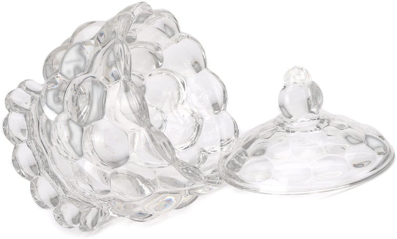 Somil Stylish Glass Candy Bowl with Lid for Sugger, Sweet, Candy, Mouth Freshner, Clear, Glass, 150 Ml, 8.5 X 8.5 X 11 Cm - Image 2