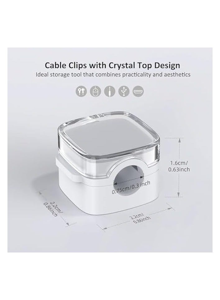 erorex Cord Organizer, 6 Pack Magnetic Cable Clips Under Desk Cable Management, Strong Adhesive Cord Holder for Nightstand Kitchen Appliances Car Wall Office Desk Phone Wire Keeper, Crystal White - Image 3