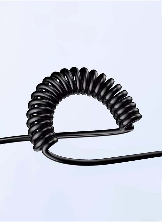 Generic - 1.8M Apple iPhone 15 Dual Typec Fast Charger Retractable Lightning Data Cable, Anti-tangle, Easy to Store, Suitable for Home and Car Spring Data Cables (Black) - Image 1