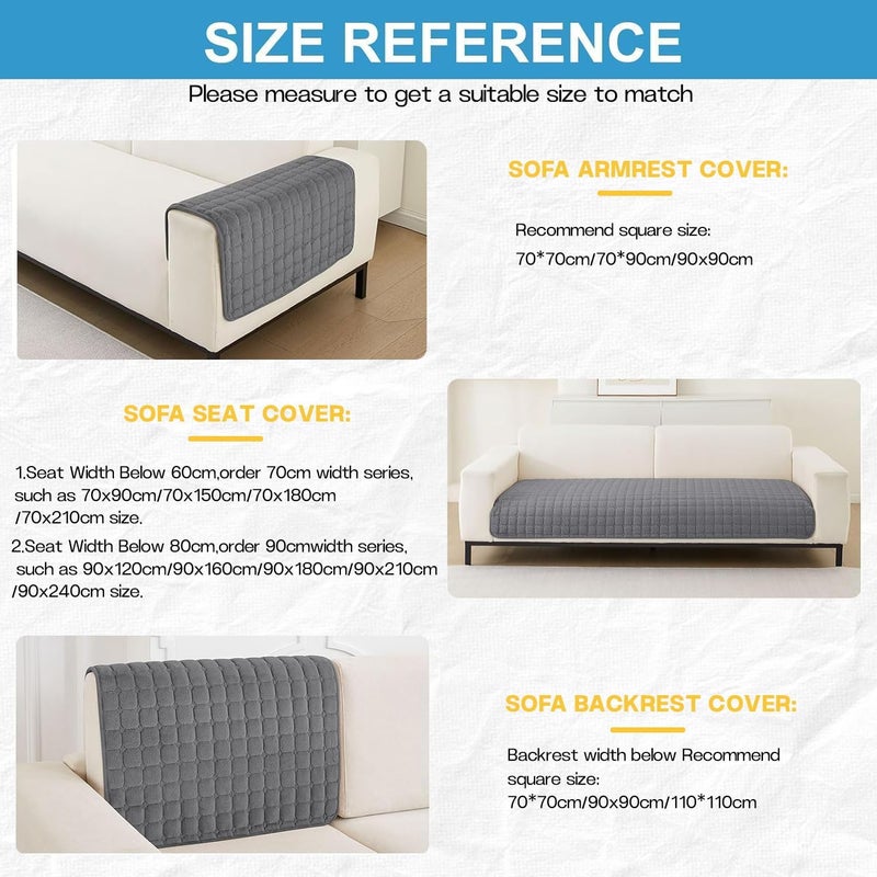 LINGKY Soft Flannel Sofa Cover - Grey - Image 4