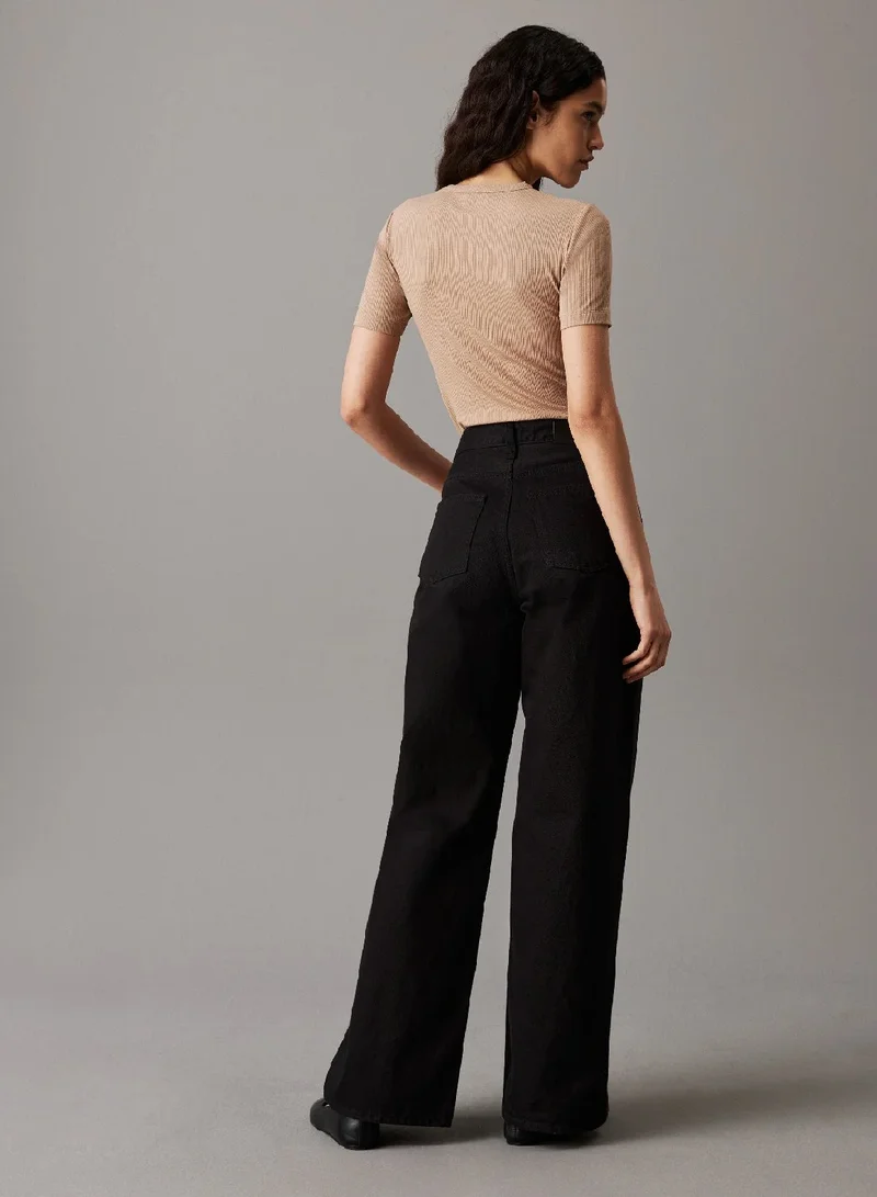 CALVIN KLEIN Fitted Modal Ribbed T-shirt