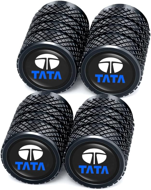Greenworld Premium Black Metal Car Tyre Valve Cap Air Cap Car Tyre Valve Stem Cap Air Covers with Logo (for Black) - Image 1