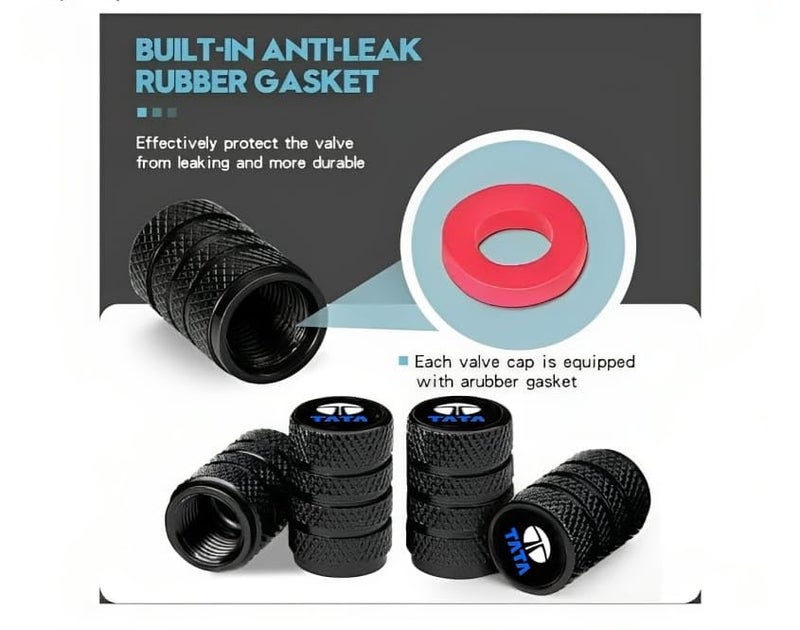 Greenworld Premium Black Metal Car Tyre Valve Cap Air Cap Car Tyre Valve Stem Cap Air Covers with Logo (for Black) - Image 5