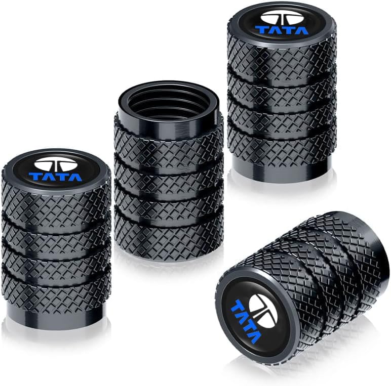 Greenworld Premium Black Metal Car Tyre Valve Cap Air Cap Car Tyre Valve Stem Cap Air Covers with Logo (for Black) - Image 2