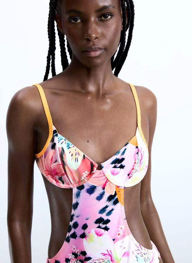 Desigual Multicolour Tropical swimsuit for Women | Best Price UAE