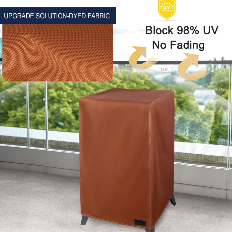 NettyPro NetttyPro Smoker Cover for Outside Electric Masterbuilt Smoker 30 inch, Outdoor Waterproof Heavy Duty Square Vertical Small Grill Cover, 19" W x 18" D x 33" H, Brown - Image 3
