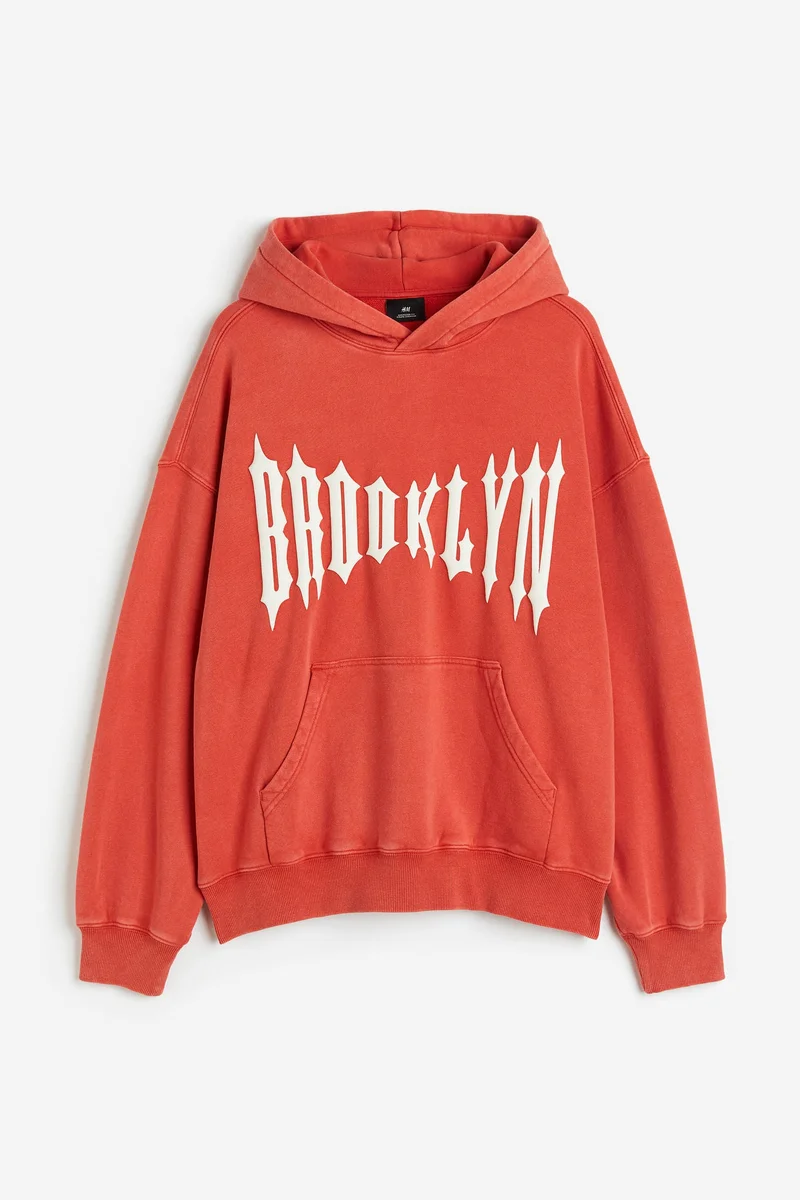 اتش اند ام Oversized Fit Printed Hoodie