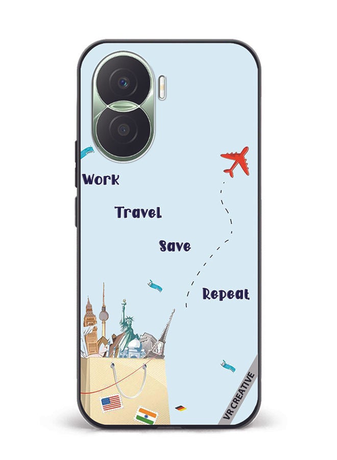 VR CREATIVE Protective Case Cover For Honor Play7T Pro Travel quotes Design Multicolour - Image 1