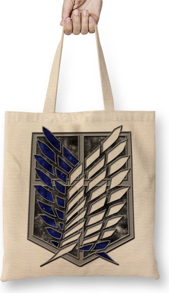 Baskı Dükkanı Print Shop Attack On Titan The Survey Corps Logo Tote Bag Long Handle