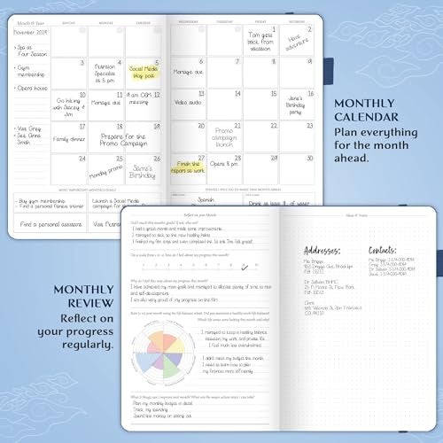 Legend Planner PRO – Deluxe Weekly & Monthly Life Planner to Increase Productivity and Hit Your Goals. Time Management Organizer Notebook – Undated – 7 x 10" Hardcover + Stickers – Mystic Blue - Image 4