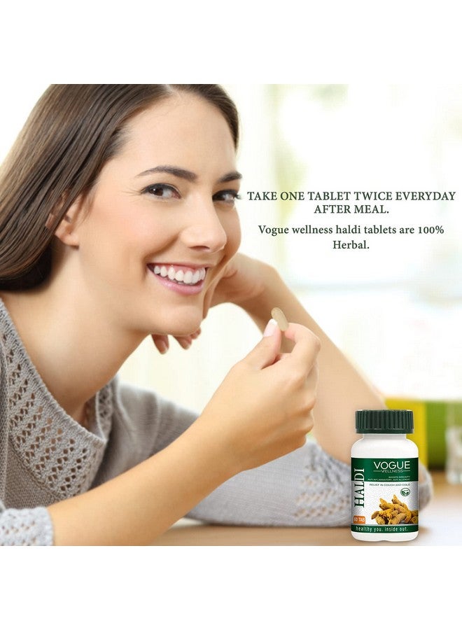 Vogue Wellness Haldi Tablets - Health Booster Turmeric Tablets | Anti Allergen | Immunity Booster Tablets | Pure herbs | 60 Tabs (Pack of 1) - Image 5