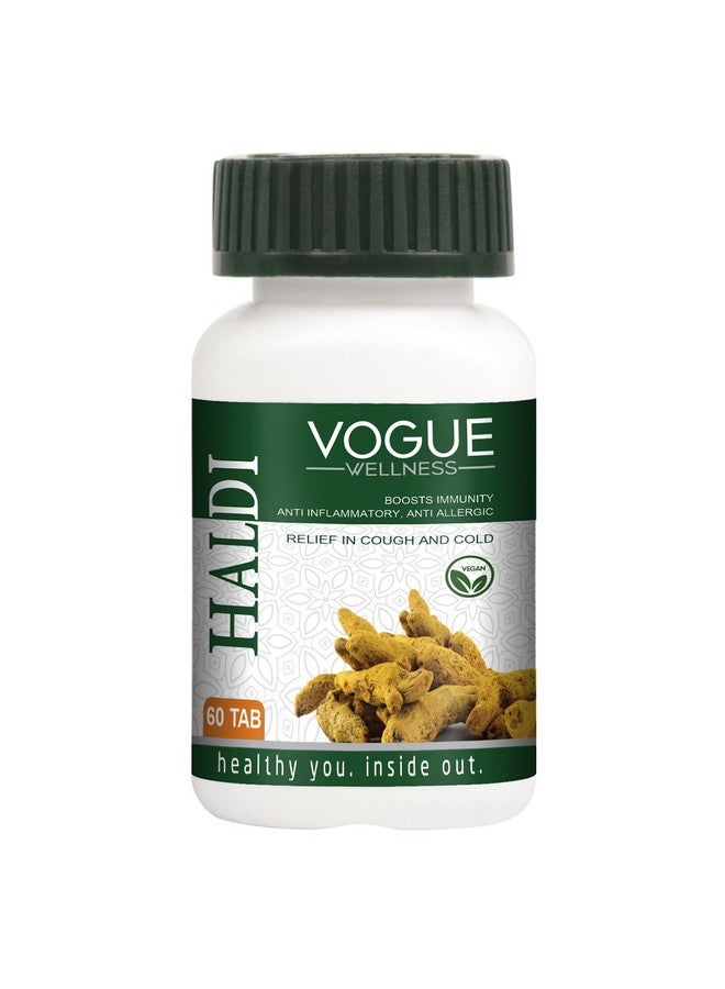 Vogue Wellness Haldi Tablets - Health Booster Turmeric Tablets | Anti Allergen | Immunity Booster Tablets | Pure herbs | 60 Tabs (Pack of 1) - Image 1