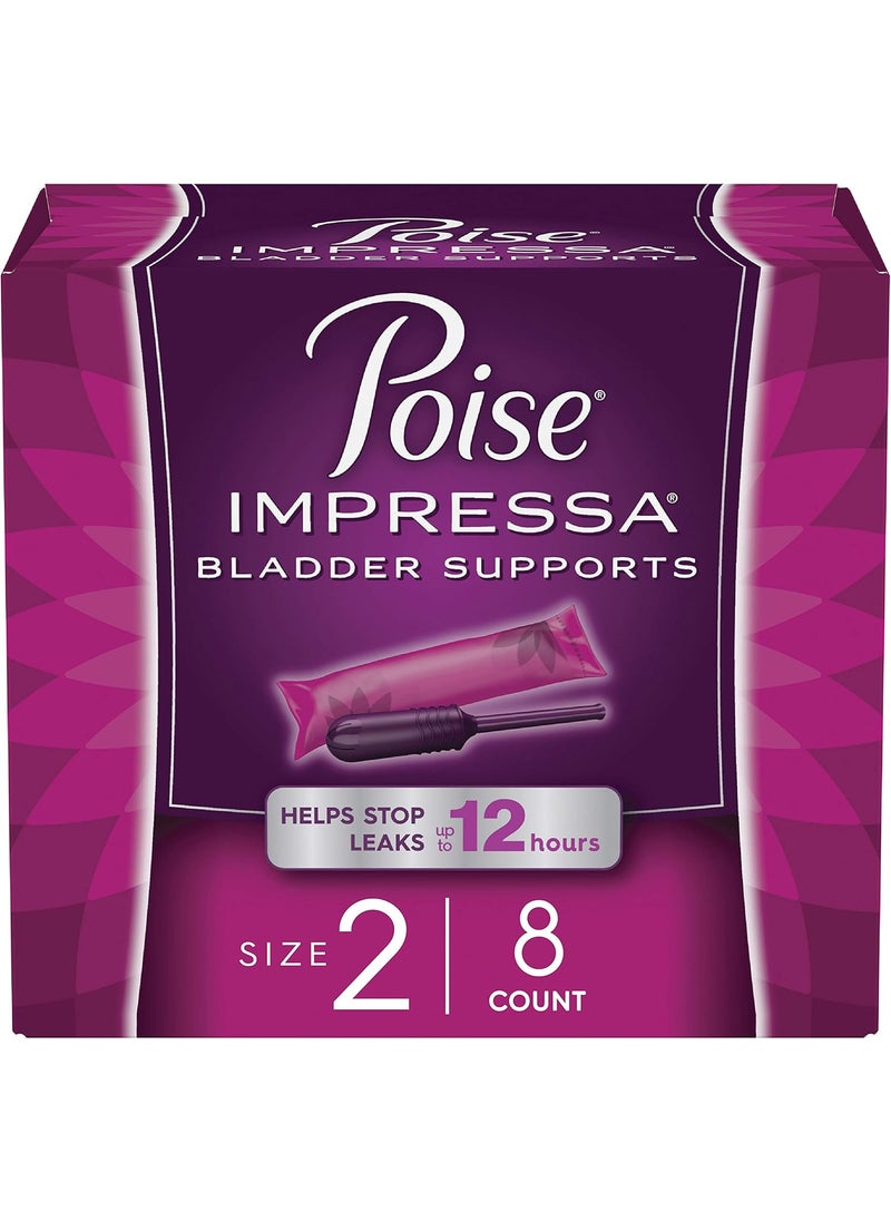 Poise Poise Impressa Incontinence Bladder Support for Women, Bladder Control, Size 2, 8 Count (Packaging May Vary) 
