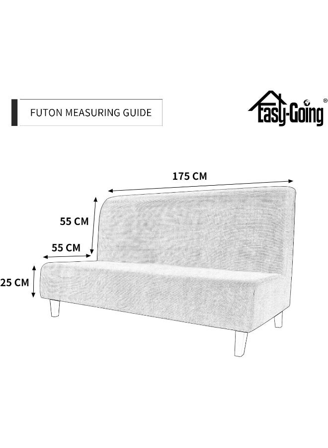 Easy-Going EasyGoing Stretch Futon Slipcover Armless Futon Bed Cover Furniture Protector Without Armrests with Elastic Bottom for Kids Soft Jacquard Fabric Small Checks Large Black  - Image 4