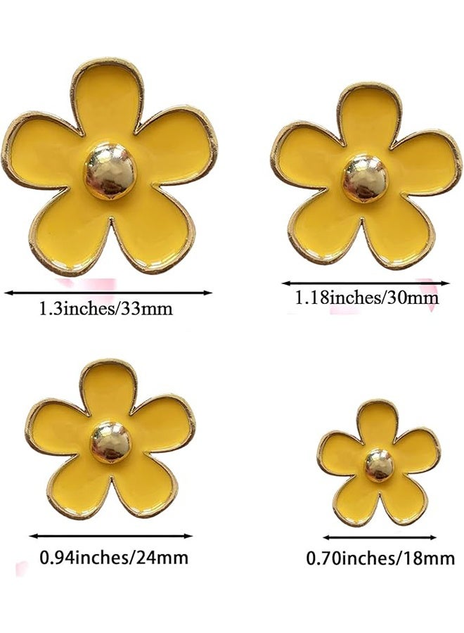 4 Pcs Yellow Daisy Air Vent Clips,Cute Flower Car Air Conditioning Outlet Clip Car Air Freshener Clip Charm Car Inter Decor Accessories for Women - Image 2