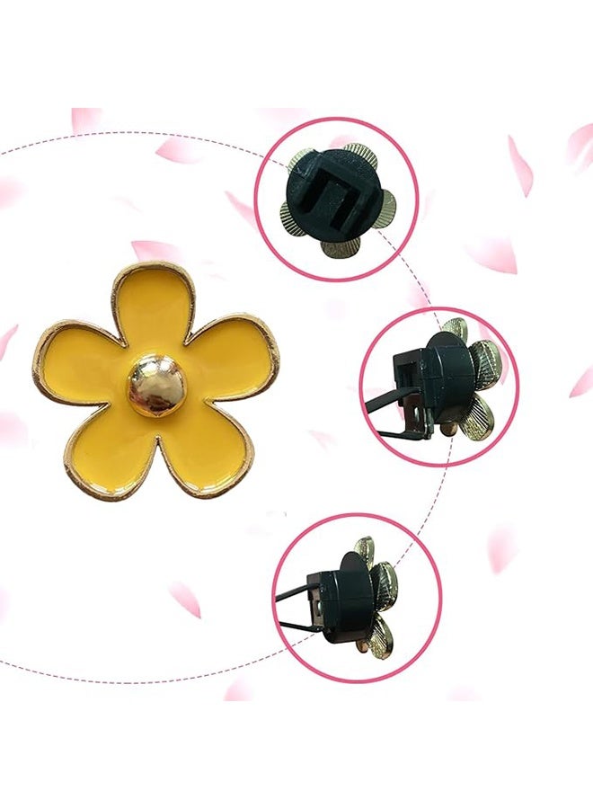 4 Pcs Yellow Daisy Air Vent Clips,Cute Flower Car Air Conditioning Outlet Clip Car Air Freshener Clip Charm Car Inter Decor Accessories for Women - Image 4