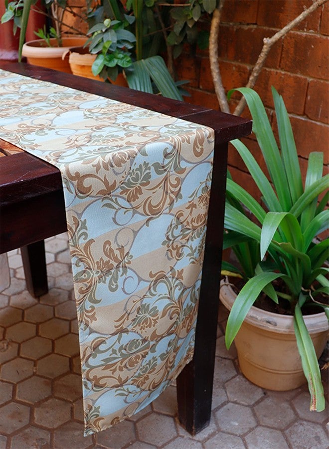 زيبا مفرش طاولة زيبا وورلد، مناسب لأربعة أو ستة أشخاص، مفرش طاولة لغرفة المعيشة أو غرفة الطعام | قماش بولي كانفاس مطبوع عليه زهور - متعدد الألوان | 30 سم × 210 سم؛ 12 بوصة × 84 بوصة - Image 1