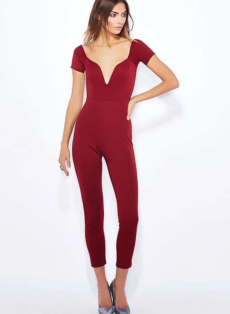 Ruby Q Plunging Neckline Jumpsuit