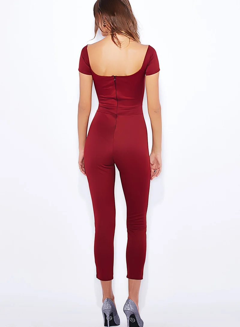 Ruby Q Plunging Neckline Jumpsuit