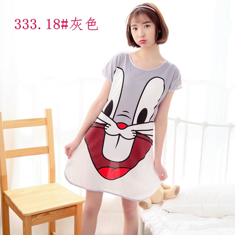 Cartoon Sweet Cute One-piece Nightgown 333.33# yellow