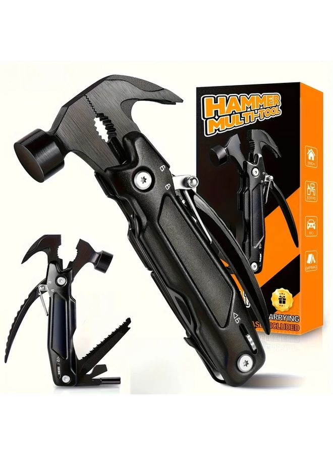 أداة متعددة الاستخدامات باللون الأسود 14 في 1 مع مطرقة وكماشة ومنشار ومفك للتخييم ومشاريع DIY - Image 3
