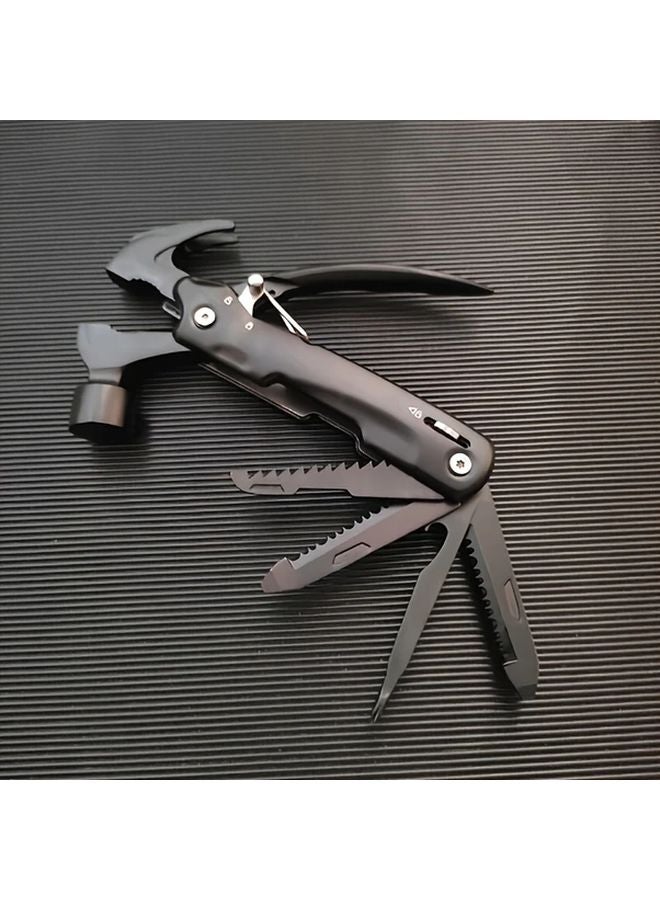 أداة متعددة الاستخدامات باللون الأسود 14 في 1 مع مطرقة وكماشة ومنشار ومفك للتخييم ومشاريع DIY - Image 4