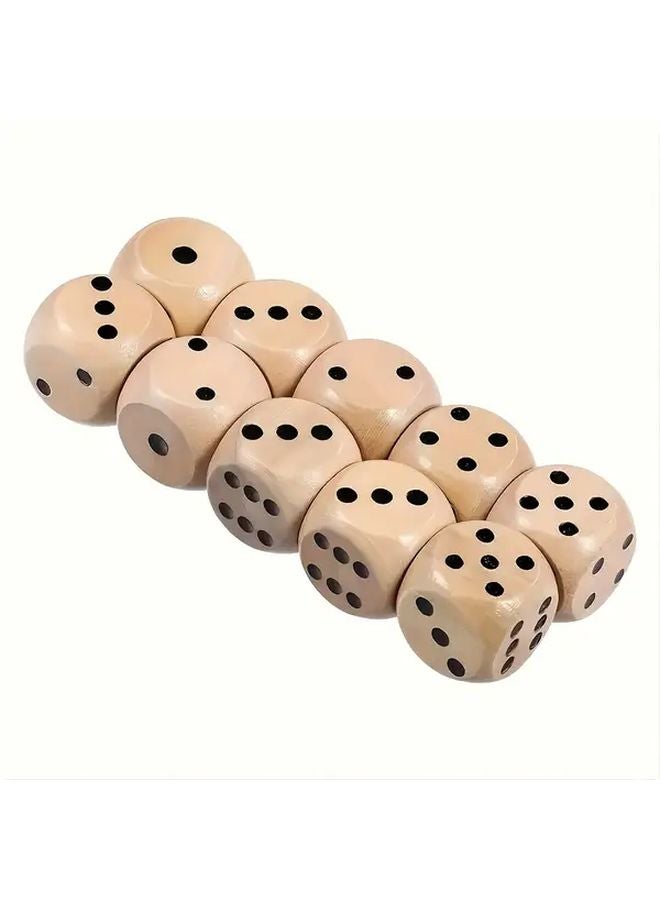 6 قطع من النرد الخشبي الكبير مقاس 1 18 بوصة بحواف مستديرة لألعاب الطاولة - Image 5