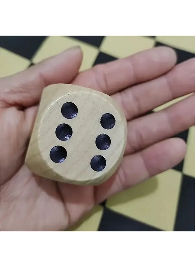 6 قطع من النرد الخشبي الكبير مقاس 1 18 بوصة بحواف مستديرة لألعاب الطاولة - Image 3