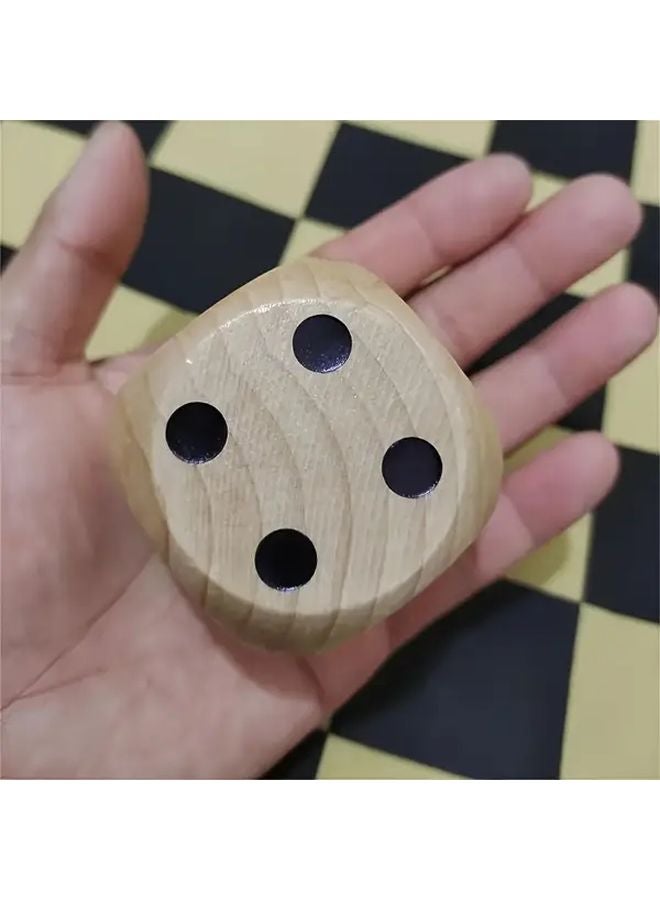 6 قطع من النرد الخشبي الكبير مقاس 1 18 بوصة بحواف مستديرة لألعاب الطاولة - Image 2