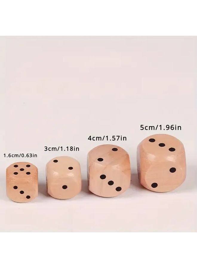 6 قطع من النرد الخشبي الكبير مقاس 1 18 بوصة بحواف مستديرة لألعاب الطاولة - Image 4