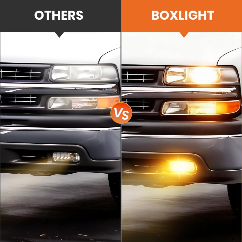 BOXLIGHT Fog Lights Compatible with 1999-2002 Chevy Silverado 1500 2500/2001 2002 Silverado 1500HD 2500HD 3500/2000-2006 Tahoe Suburban 1500 2500(Clear Lens) - Image 5