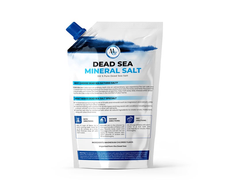 MARCO ESRA Dead Sea Salts for Soaking, Mineral Salt for Bath, Spa, Shower – More Minerals Than Epsom Salt, Pure and Natural Bath Salt for Foot Soak, Fine Salt Mined from Dead Sea - Image 2
