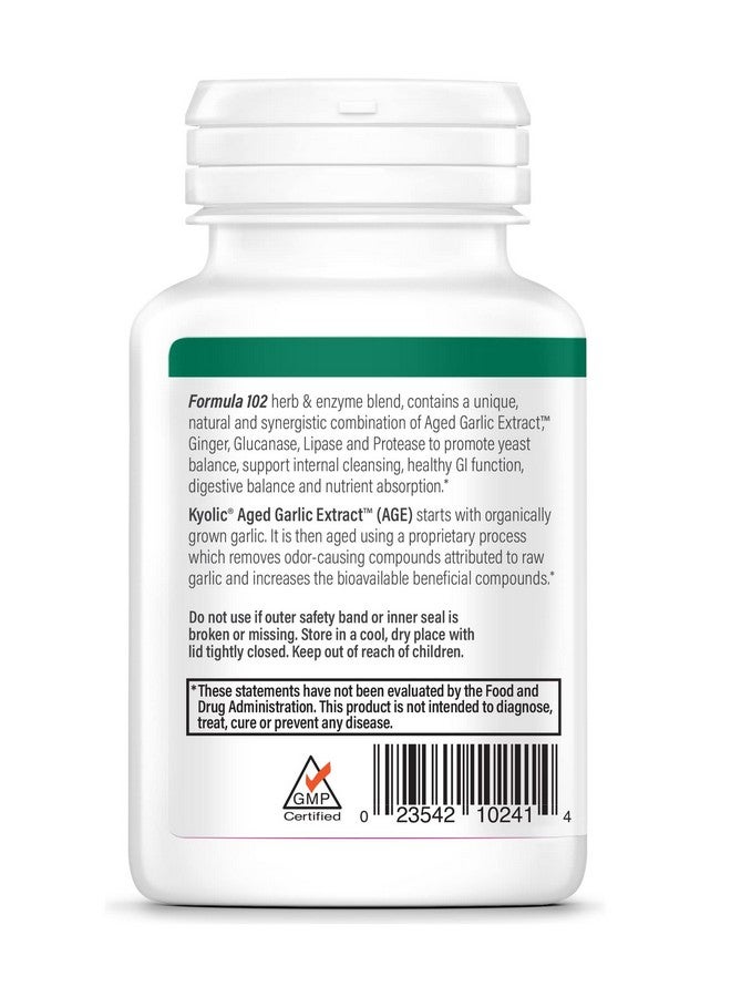 kyolic Wakunaga - Kyolic, Aged Garlic Extract, Candida Cleanse & Digestion, Formula 102, 100 Vegetarian Caps - Image 2