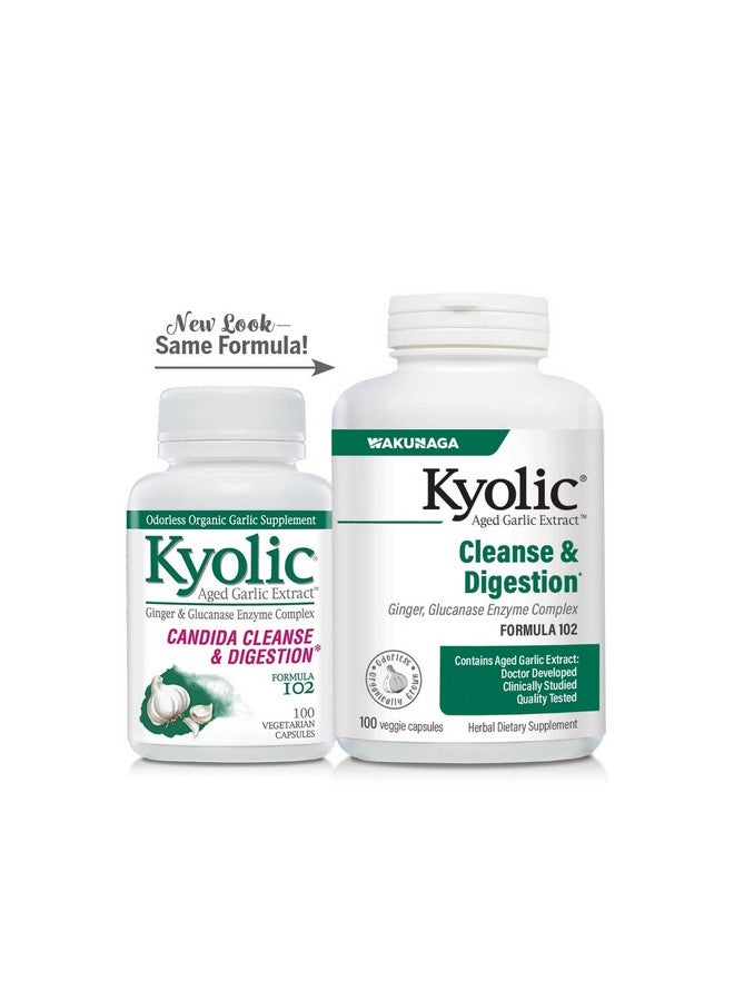 kyolic Wakunaga - Kyolic, Aged Garlic Extract, Candida Cleanse & Digestion, Formula 102, 100 Vegetarian Caps - Image 5
