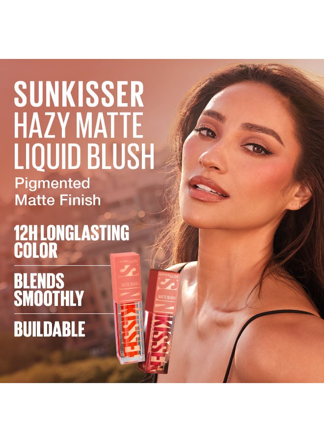 MAYBELLINE NEW YORK MAYBELLINE SUNKISSER 12H LONGWEAR MULTI-USE MATTE LIQUID BLUSH, SUNKISSER BRONZER, BLENDABLE, BUILDABLE, 32 LILAC CLOUDS  - Image 2