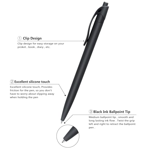 あおぞら(AOZORA) Aozora Pens Bulk 30 Pack Black Click Pens No Bleed Wholesale Retractable Ballpoint Pens Medium Point,Smooth Ink Pens for Journaling School Office Supplies 1.0MM Black Ink - Image 2