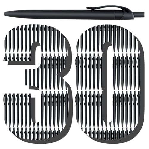 あおぞら(AOZORA) Aozora Pens Bulk 30 Pack Black Click Pens No Bleed Wholesale Retractable Ballpoint Pens Medium Point,Smooth Ink Pens for Journaling School Office Supplies 1.0MM Black Ink - Image 1