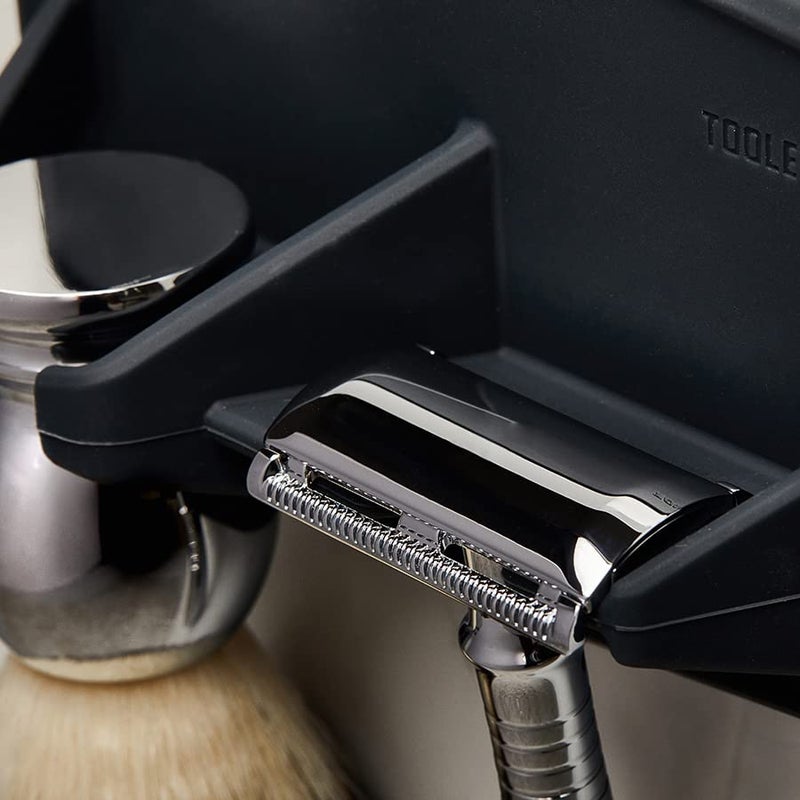 TOOLETRIES The Maverick Silicone Razor & Brush Holder Holder - The Best Safety Razor Stand. This Will Prolong The Life of Your Shaving Brush - Charcoal - Image 4